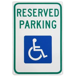 Monifith Funny Wheelchair Graphics Sign Reserved Parking Handicap Parking Sign Green Blue On White 8 X 12 Inch