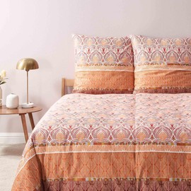 Bassetti Nairobi Cuddly Cushion Cover Fine Satin Orange/Red Size 40 x 40 cm