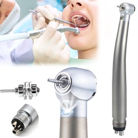 YOYTYW Pieza de mano dental de alta velocidad, Piezas de alta velocidad dental con luz LED, Silencioso, Herramienta Manual De Alta Velocidad de 4 Agujeros, Mango LED