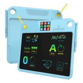 16 Inch LCD LearningTablet for Kids 3 4 5 6 7,Dual-Screen Learning Pad, 9 Educational Themes & Lightweight, Long Battery, Type-C Charging Erasable Doodle Board for Kids Travel Home Learning Toy Blue