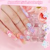 500Pcs Flower Nail Charms Kit, 400Pcs 3D Colorful Flowers Petals
