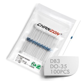 (Pack of 100 Pieces) Chanzon DB3 DIAC Bidirectional Trigger Diode 2A 32V 150mW DO-35 (DO-204AH) DB-3 Axial Silicon Diodes