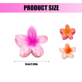Pack of 3 Flower Hair Claw Clips, Coloured Flower Hair Claws, 6 cm Hawaiian Flower Claw Clips