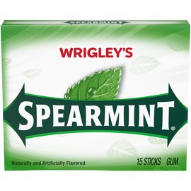 Wrigley Spearmint Chewing Gum, 15 Stick (Pack of 4), 60 Gum Pieces