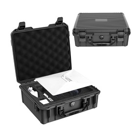 lohepon Starlink Mini Case, Hard Waterproof Travel Case for Mini Starlink with Molded Foam for Mini Accessories, Lockable Storage Case Black (Black)