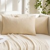 MIULEE Beige Couch Pillow Covers 12x20 Inch, Set of 2