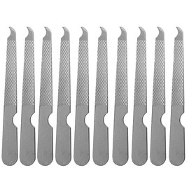 10 Pack Nail File Set Stainless Steel Double Side Nail File Silver Stainless Steel Double-Sided Nail File Trim Manicure Tool for Hand and Foot Care in Nail Salon Silver