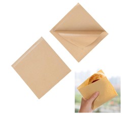 200 Pcs 6x6 inch Hamburger Bags,Sandwich Bags,Brown Lunch Paper Bags,French Fry Bags Oil-proof Triangle Paper Bag For Paper Lunch Bags Take Out Bags and Home Use (Brown)