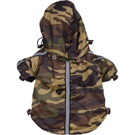Pet Life Reflecta Sport Rainbreaker Dog Raincoat, Camouflage, Small