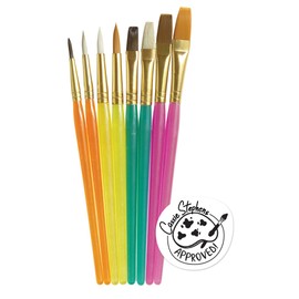 Chenille Kraft Creativity Street Round and Flat Brush Assortment, 8 Pack (AC5133), Assorted,translucent