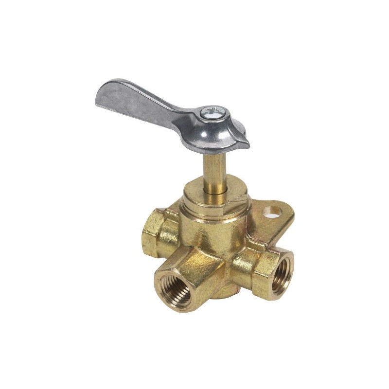 Moeller Fuel Tank Three-Way Click Valve (1/4", Brass)