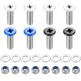 Pack of 8 Number Plate Screws Motorcycle License Plate Screws Fitting Kit, M5 x 17 mm Stainless Steel Motorcycle License Plate Holder for Moped Scooter Number Plate Holder, with Nuts & Washers