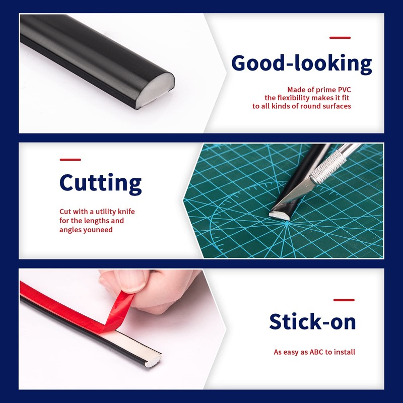 25 Ft Peel and Stick Trim for Backsplash Tile Edge,