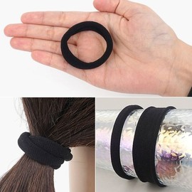 4P Hair Rubber Bands Children's Hair Ties Black Thick Hair Bands / 4P 헤어고무밴드 어린아이머리끈 블랙 도톰한 머리고무줄
