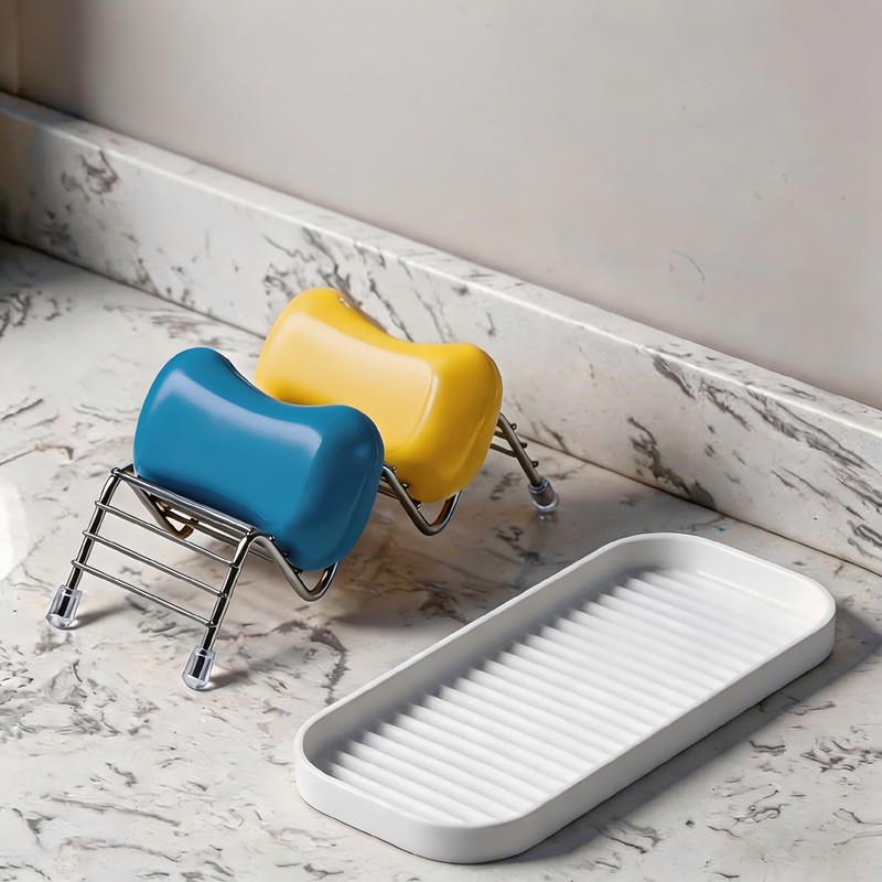 UVULAS 304 Stainless Steel Wavy Soap Dish, Self Draining Shampoo