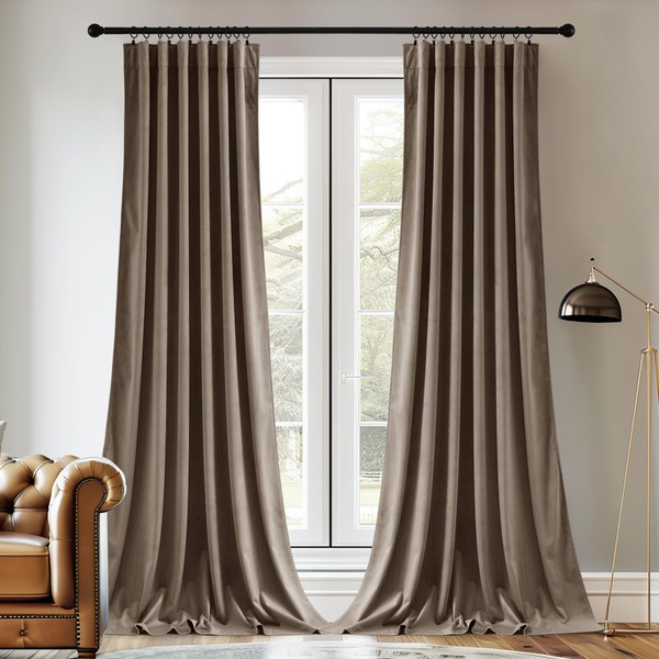 StangH Thermal Velvet Curtains 120 inches Long, Back Tab &