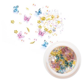 Healvian 6 Boxes Charm Mixed Decoration Japanese Nail Decoration Nail Mix Rhinestones Manicure Nail Stickers Decorations Assorted Decorate Nail Rivet