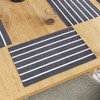Encasa Ribbed Cotton Placemats (Set of 6), Roma Grey Stripes,
