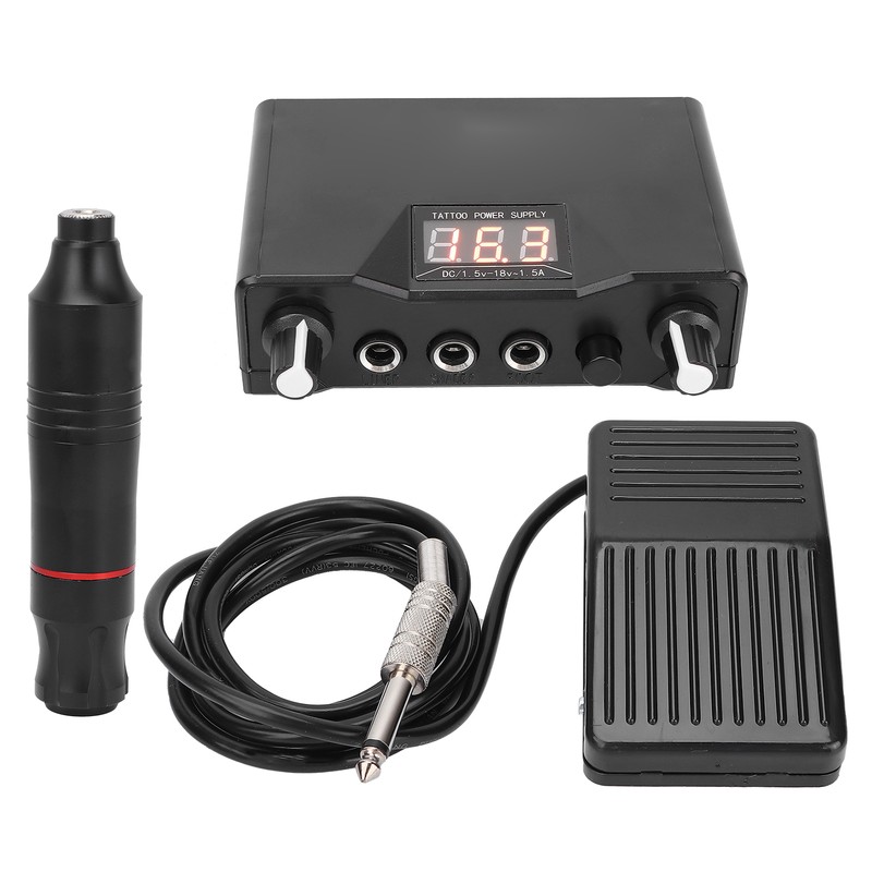 Professional Tattoo Pen Kit Tattoo Machine Foot Pedal Power Supply