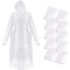 FTXJEHG Raincoat, Disposable Rain Poncho, Pack of 10, Clear, Rainwear,