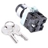 2-Position Rotary Key Switch, 22 mm Mounting Hole Size, Self-Resetting