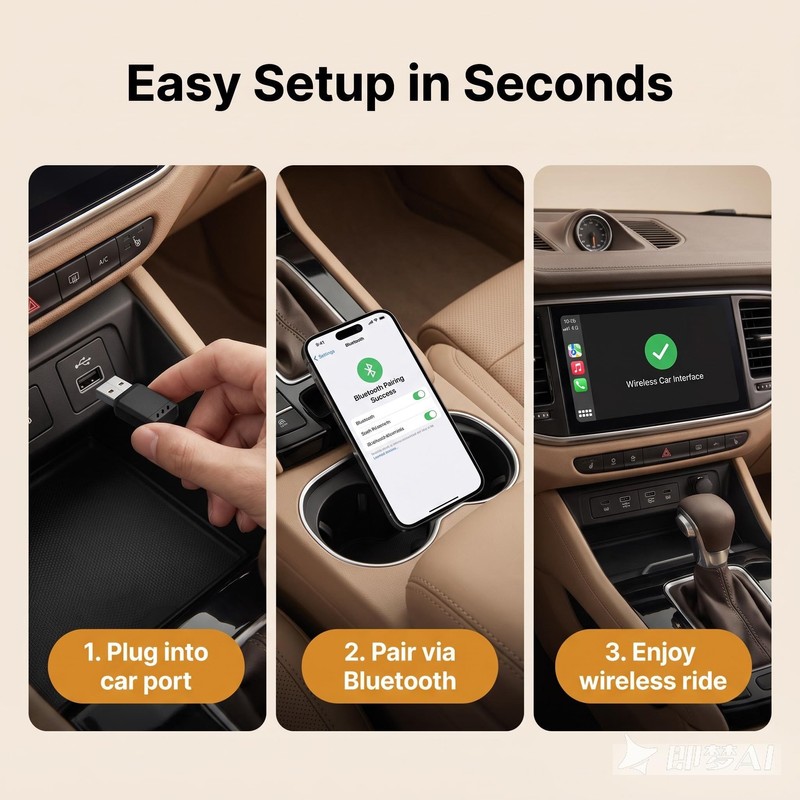 BUTIFYLIFE Wireless Carplay Adapter Mini 2 in 1 Wireless Carplay