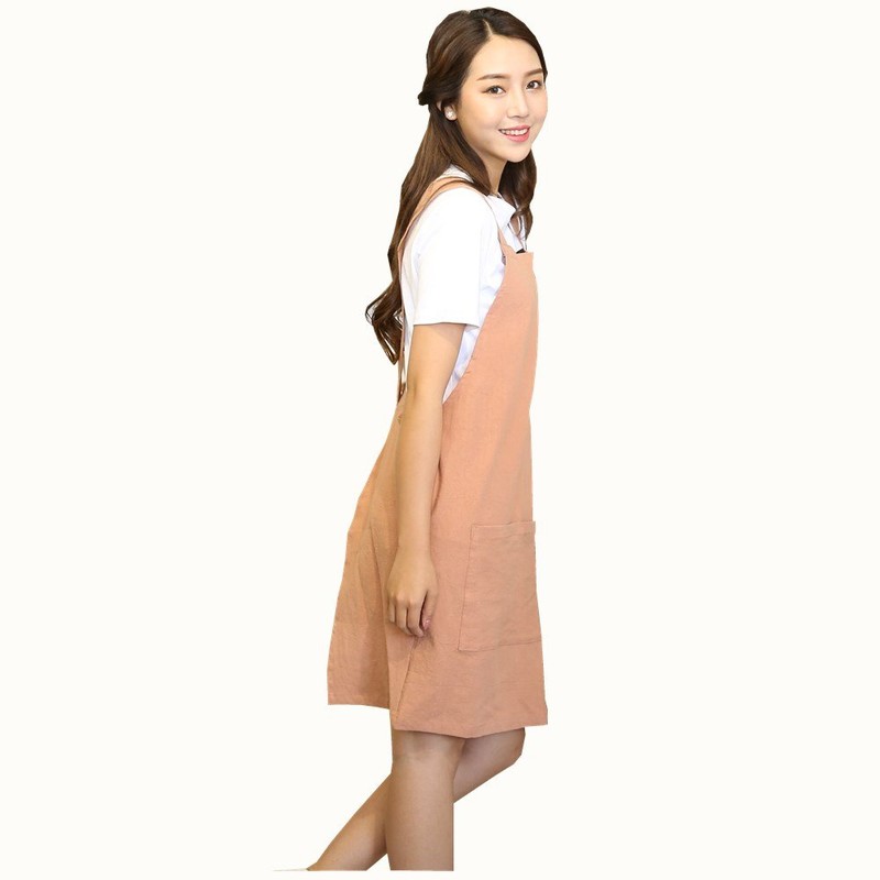H Shoulder Straps Cotton Linen Apron Halter Cross Bandage Japan