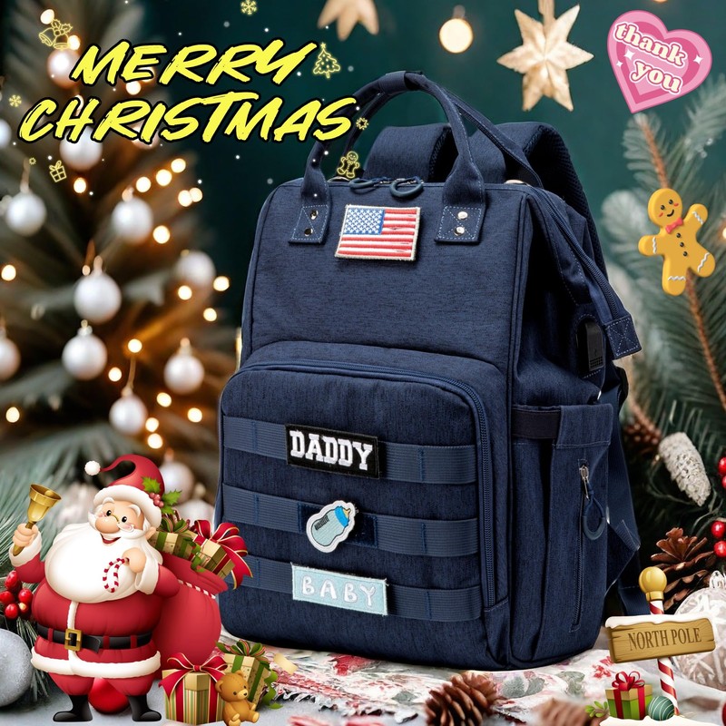 QWREOIA Diaper Bag Backpack for Dad and Mom with USB