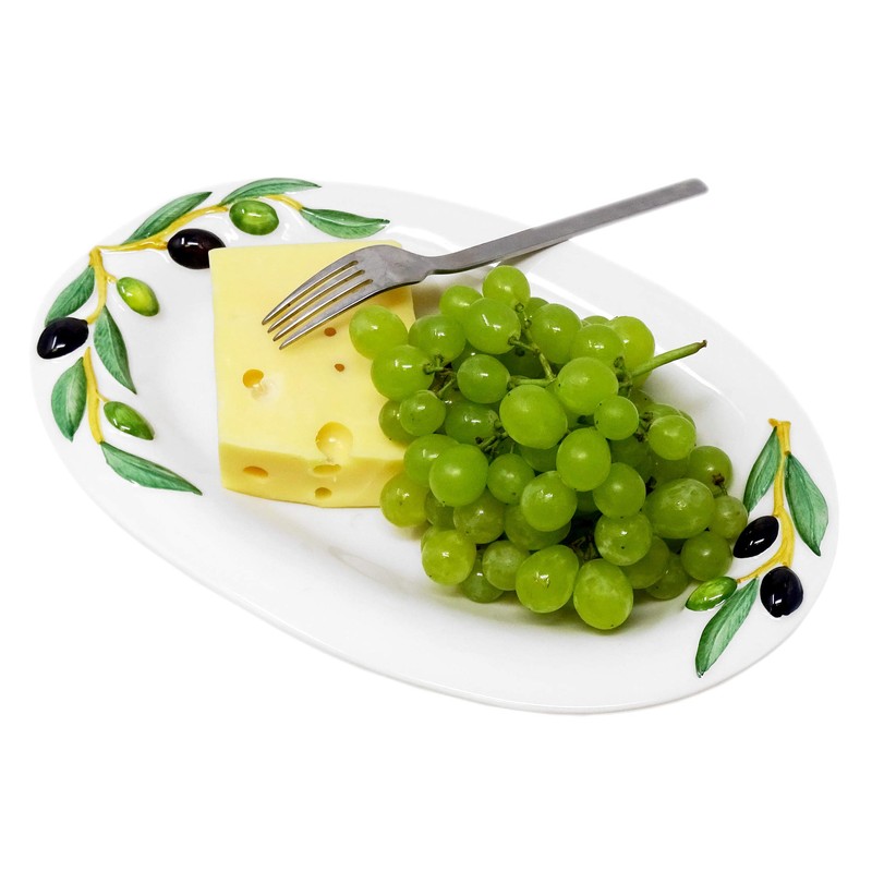 Lashuma Handmade oval serving plate made of Italian ceramic in