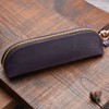 Genuine Leather Pencil Case Unique Design Zipper Pouch for School