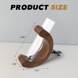 Wogomz Car Vase Vent Clip, Wooden Car Air Vent Flower Vase Clip, Automotive Mini Plant Holder Terrarium Decoration, Vehicle Air Vents Ornament, Interior Decor Cars Accessories (Dark Brown+C-shaped)