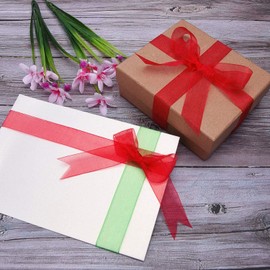 Decoraparty Nastro in Organza Rosso spessore 2 cm, Nastrino Decorazione Elegante per Regalo, Bomboniera, Matrimonio, San Valentino, Compleanno, Natale, Capodanno, Celebrazione - 20 mm x 50 metri