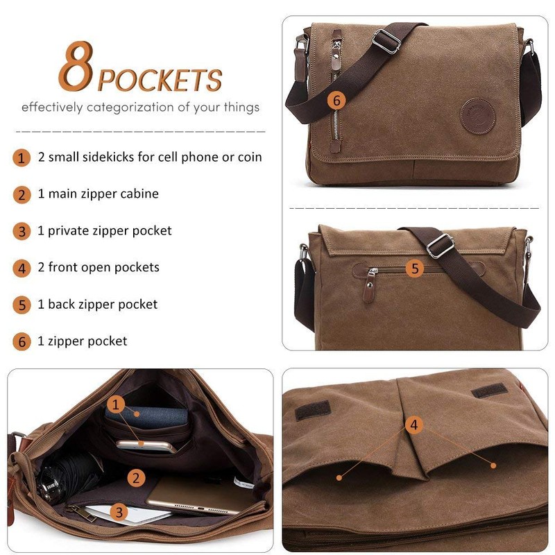 Unisex Messenger Bag Casual Canvas Bag Shoulder Sling Bag Satchel