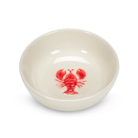 Abbott Collection Mini plato con langosta - cuenco de gres, marfil/rojo (3 pulgadas de profundidad)