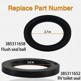 KPALAG RV Toilet Flush Ball Seal and Base Seal Replacement Kit & Mounting Hardware Compatible with Dometic 300/310/320, 2 in 1 Toilet Seal Kit Replace# 385311658 and 385311652