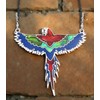 Colourful Macaw Parrot Necklace in Sterling Silver – Paua Shell