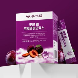 Vitamin Village 비타민마을 퍼펙트바이오틱스 푸룬 앤 프로바이오틱스 유산균 30포 x 1박스 (1개월분) Vitamin Village Perfect Biotics Prune and Probiotics Yeast 30 Packs x 1 Box (1 Month Supply)