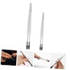 Beavorty 2pcs Stainless Steel Flat Tweezers for Crafts Stamps and