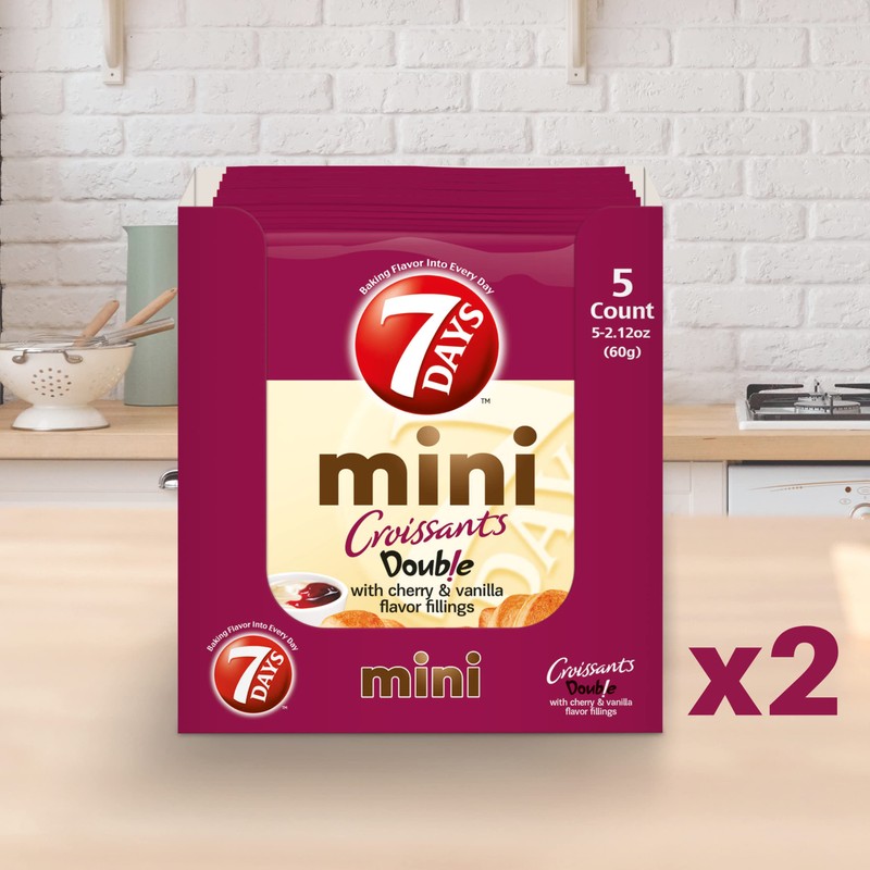 7Days Mini Croissant Pouches, Cherry & Vanilla Filling, Individual Size