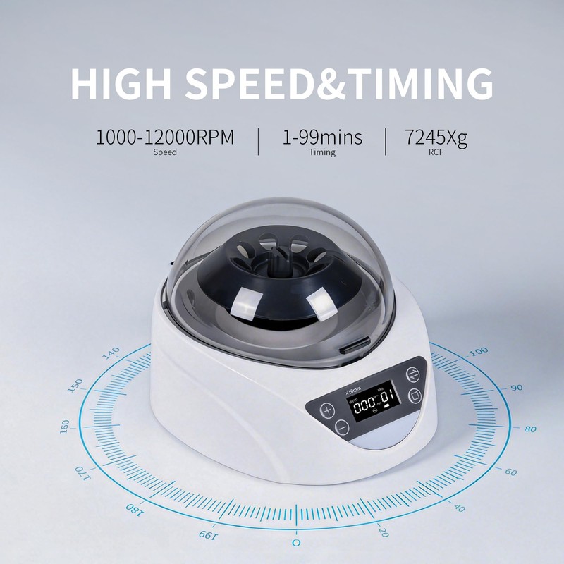 LACHOI Lab Mini Centrifuge Machine LCD 100-12000RPM 99mins Timer 7245×g