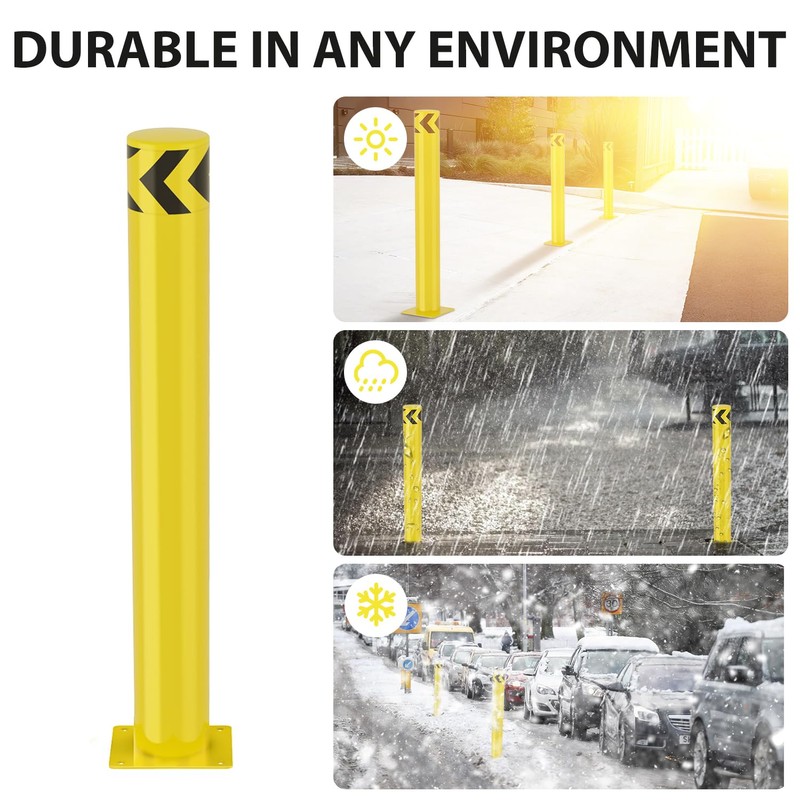 Nilight Safety Bollard, 36 inches Height Steel Bollard Post High
