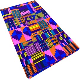 Shenbolen - Tela de cera con estampado africano, 100% poliéster, 1 yarda, A)