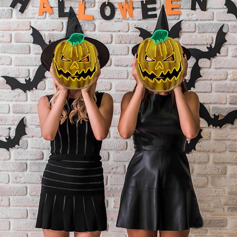 ledmomo Pumpkin Mask, Glowing Cosplay, LED, Mask, Halloween Party, Masquerade