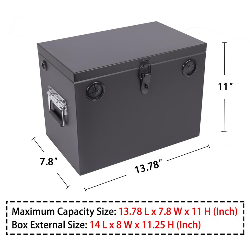 Peastorm Trailer RV Marine Battery Box - 12V Waterproof Steel