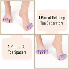Dr. JK- ToePal Gel Toe Separator, 2 Pairs, Toe Spacers, Bunion Corrector, Christmas Gifts