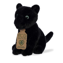 Aurora® Responsibly Made Eco Nation™ Panther Stuffed Animal - Ideal for Playtime Adventures - Perfect for Birthdays or Just Because - Black 9 Inches