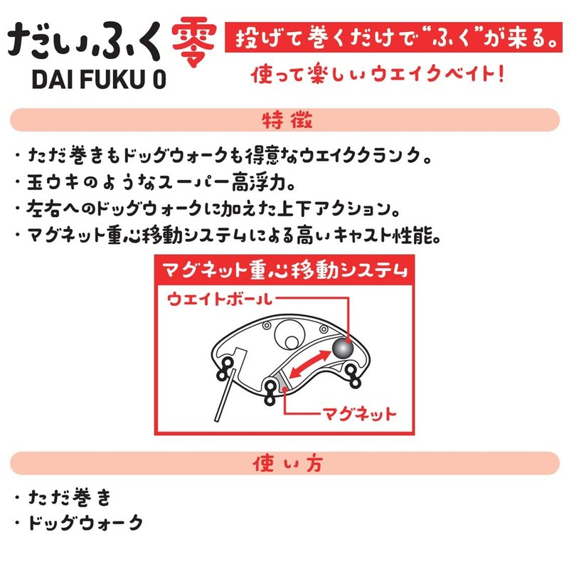 Daiwa Bass Lure Daifuku Zero Chart Back