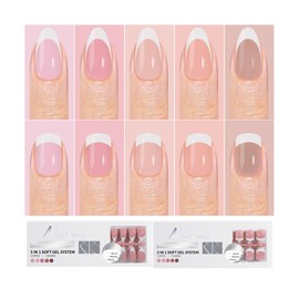 XFSRG 300 Stück Press on Nails Set Nägel zum Aufkleben Full Cover Falsche Nägel Tips Kurz Eckig Almond Fake Nails Französische Kunstnägel French Tip Soft Gel Nägel für Art DIY Nagelverlängerungen (B)