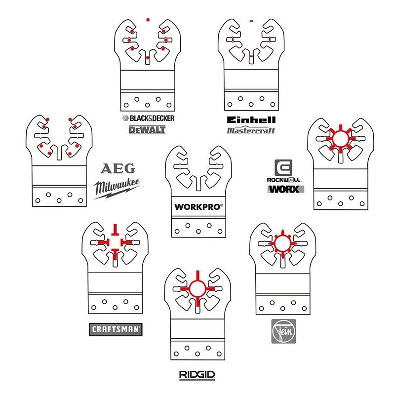 WORKPRO 23-Piece Metal/Wood Oscillating Saw Blades Set for Quick Release
