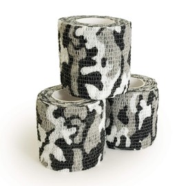 3 Pack - Camouflage Self Adhesive Cling Tape - Multiple Colors Available (Snow Camo #4)